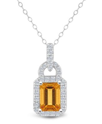 Topaz (1/4 ct. t.w.) Halo Pendant Necklace in Sterling Silver