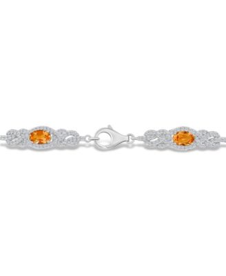 Citrine (2 2/3 ct. t.w.) and Topaz (2 1/10 ct. t.w.) Bracelet in Sterling Silver
