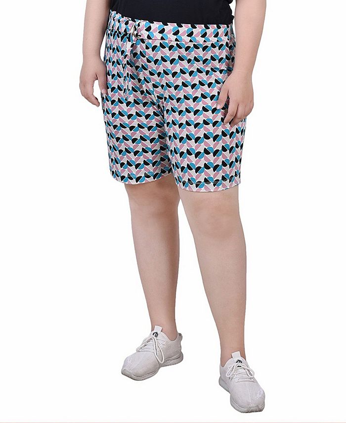 NY Collection Plus Size Shorts with Ring and Belt Macy's