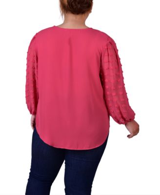 Plus Size V-Neck Blouse 