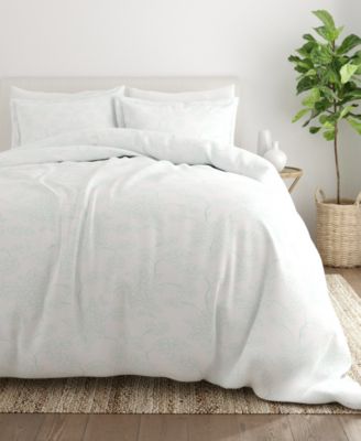 Floral Pattern 3 Piece Duvet Cover Set, Full/Queen