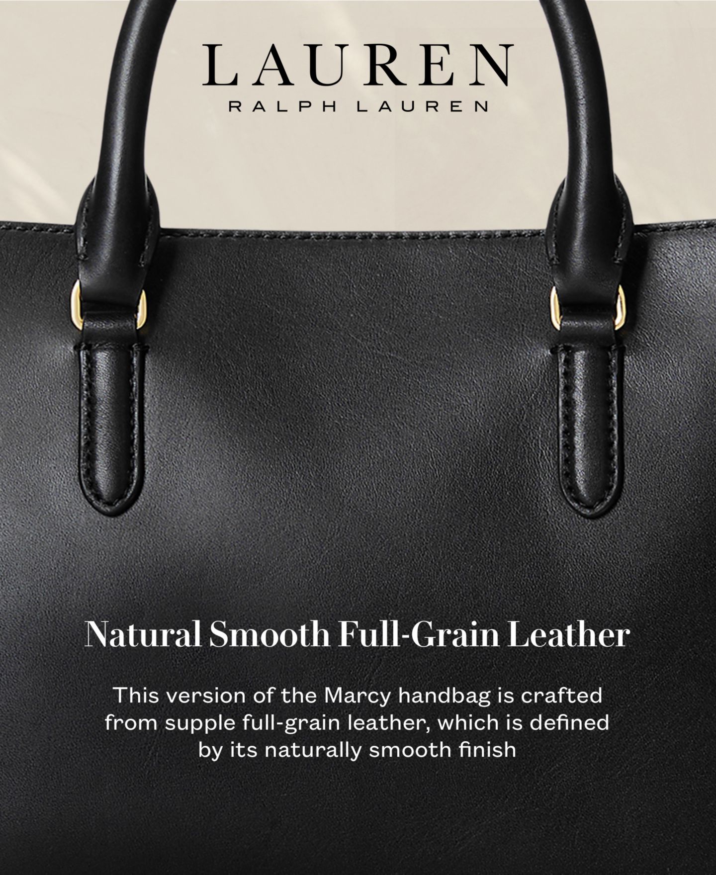 Женская сумка Lauren Ralph Lauren Leather Small Marcy 26 Satchel, цвет: Чёрный — фото 8