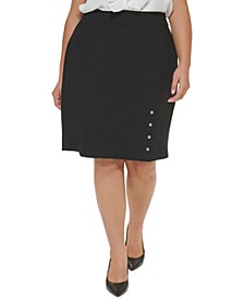 Plus Size Knee-Length Pencil Skirt