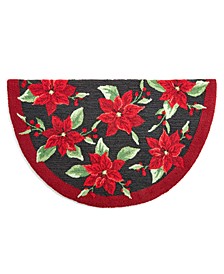 Poinsettia Hooked Holiday Slice Rug, 24" x 40", Created For Macy's
