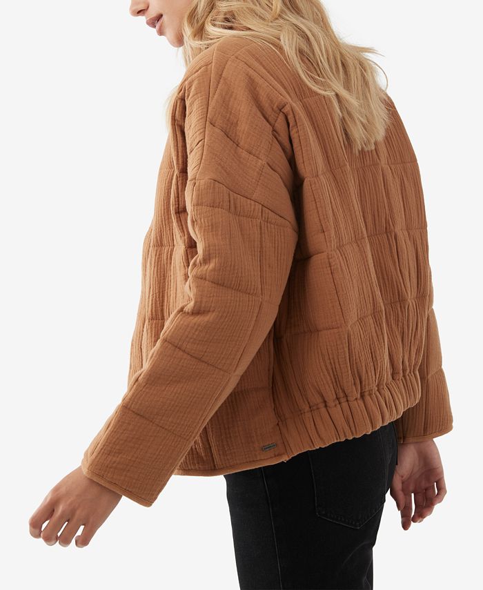 O'Neill Juniors' Mabeline Cotton Quilted Zip Jacket Macy's