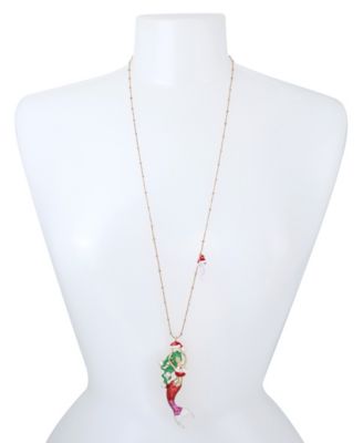 Betsey Johnson Mermaid Pendant Long Necklace