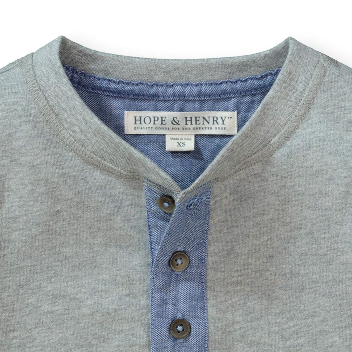 Hope & Henry Boys Henley Tee with Rolled Sleeves