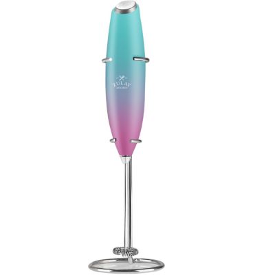 Handheld Milk Frother Stainless Steel Single Whisk with Stand