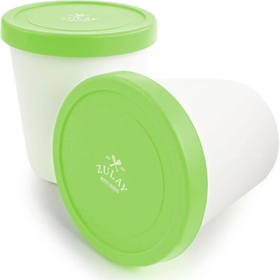 Ice Cream Containers For Homemade Ice Cream - Reusable Ice Cream Pint Container with Lids (2 Pack)