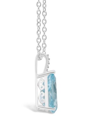 Women's Sky Blue Topaz (3-2/3 ct.t.w.) and Diamond Accent Pendant Necklace in Sterling Silver