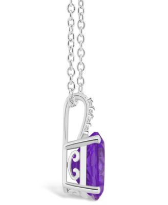 Women's Amethyst (2-1/2 ct.t.w.) and Diamond Accent Pendant Necklace in Sterling Silver