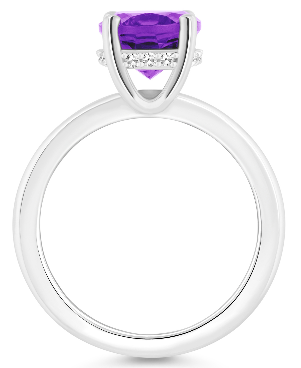 Macy's Women's(2-1/2 ct.t.w.) and Diamond Accent Ring in Sterling Silver - Amethyst