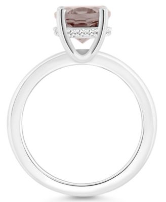 Women's Rose Quartz (2-1/2 ct.t.w.) and Diamond Accent Ring in Sterling Silver