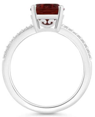 Women's Garnet (3-1/10 ct.t.w.) and Diamond (1/10 ct.t.w.) Ring in Sterling Silver