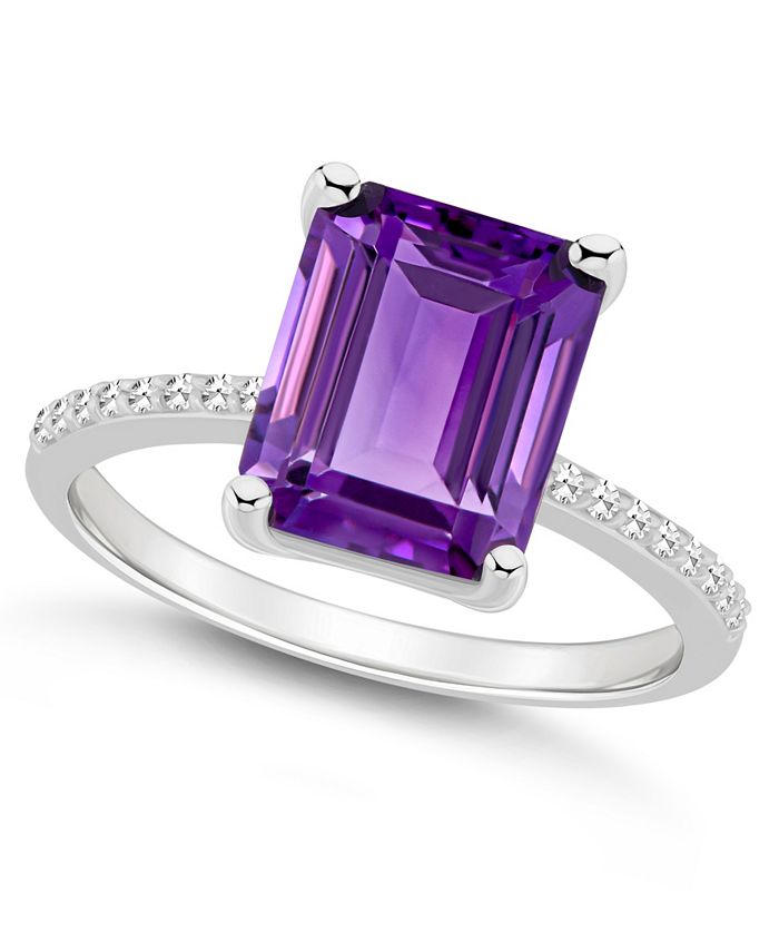 Macy's Women's Amethyst (31/6 ct.t.w.) and Diamond (1/10 ct.t.w.) Ring