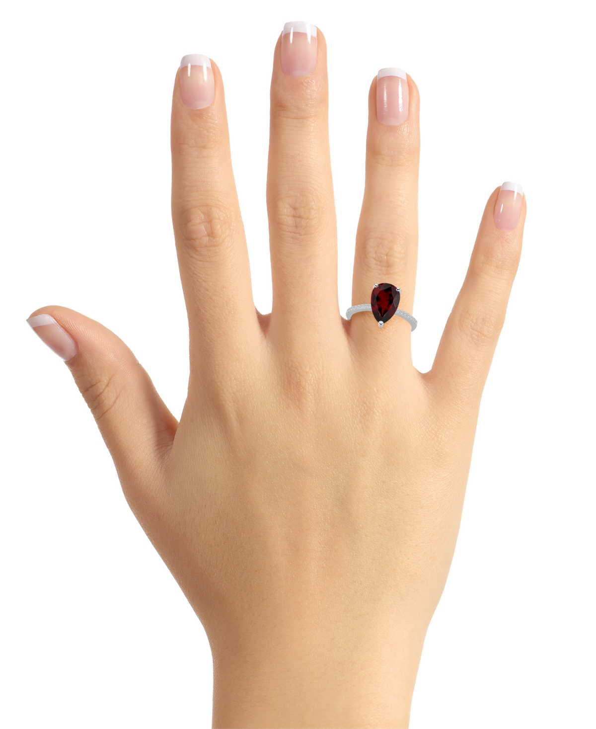 Macy's Women's(3-1/3 ct.t.w.) and Diamond (1/10 ct.t.w.) Ring in Sterling Silver - Garnet