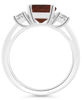 Women's Garnet (2-1/2 ct.t.w.) and White Topaz (2/3 ct.t.w.) 3-Stone Ring in Sterling Silver