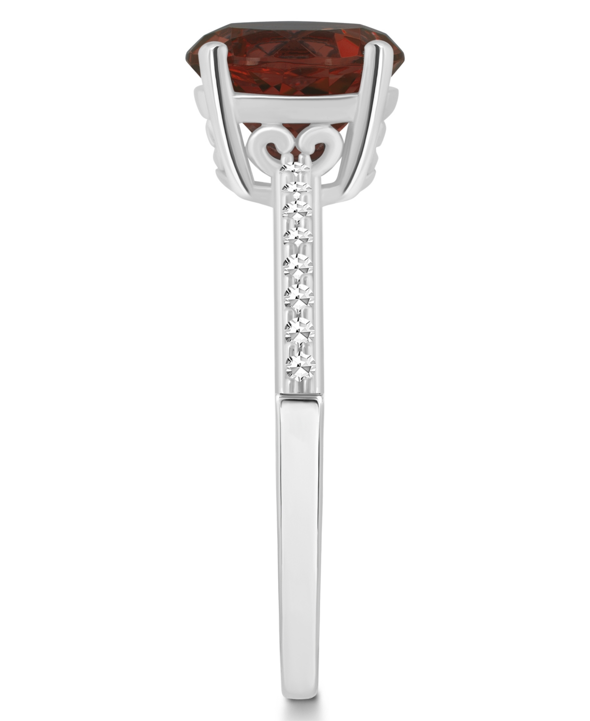 Macy's Women's(2-1/2 ct.t.w.) and Diamond (1/10 ct.t.w.) Ring in Sterling Silver - Garnet