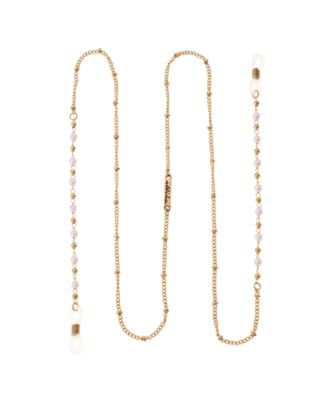 Women's 18k Gold Plated Dainty Imitation Pearl and Gold Glasses Chain