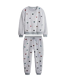Toddler Girls Heart Cozy Sweatshirt and Pant Set, Created For Macy's 