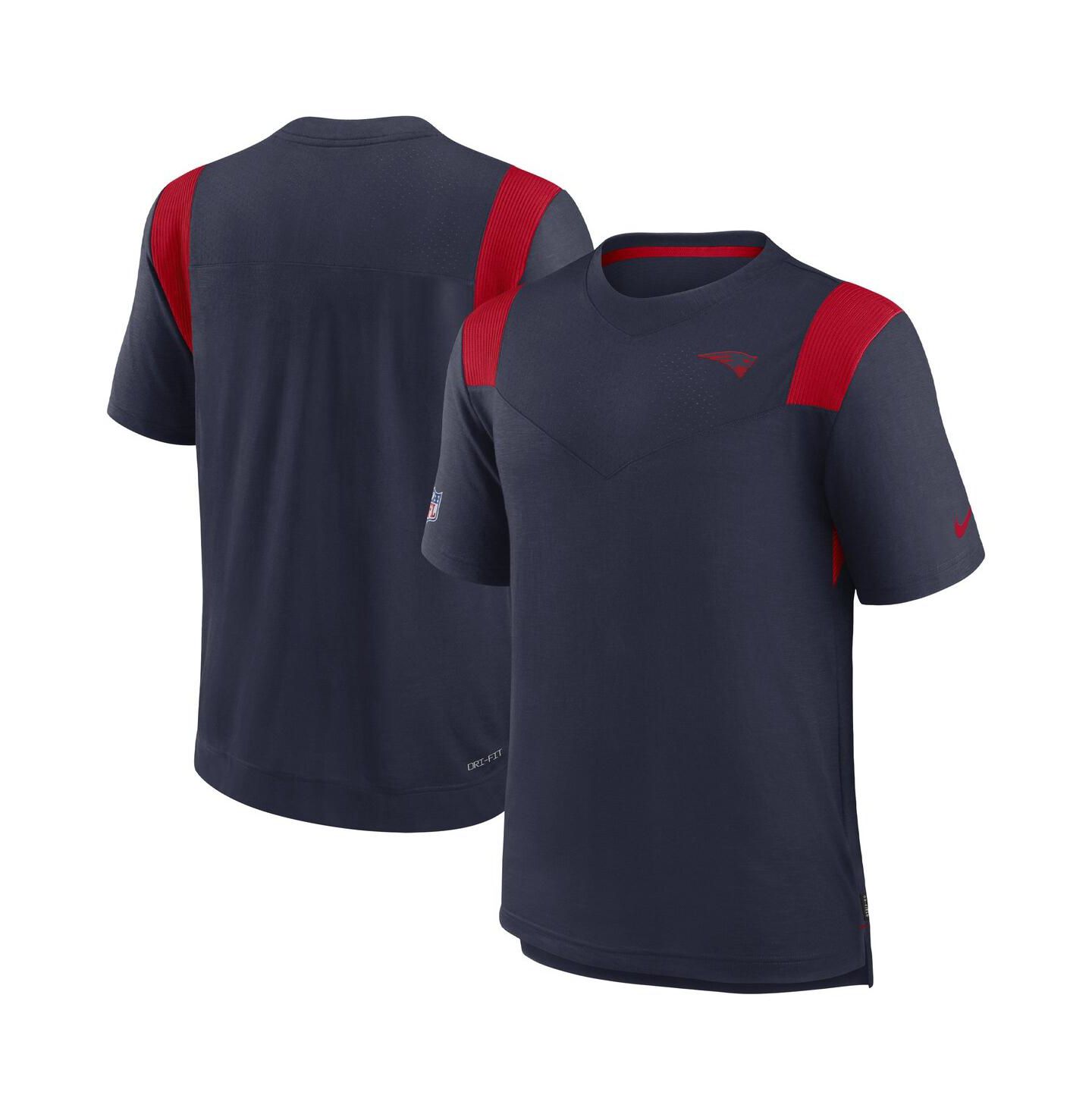 Мужская футболка Nike Navy New England Patriots Sideline Tonal Logo Performance Player — фото 1