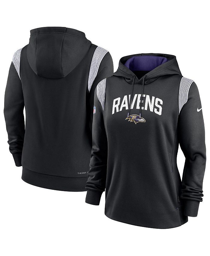 Men's Nike Black Baltimore Ravens Sideline Athletic Stack Performance  Pullover Hoodie