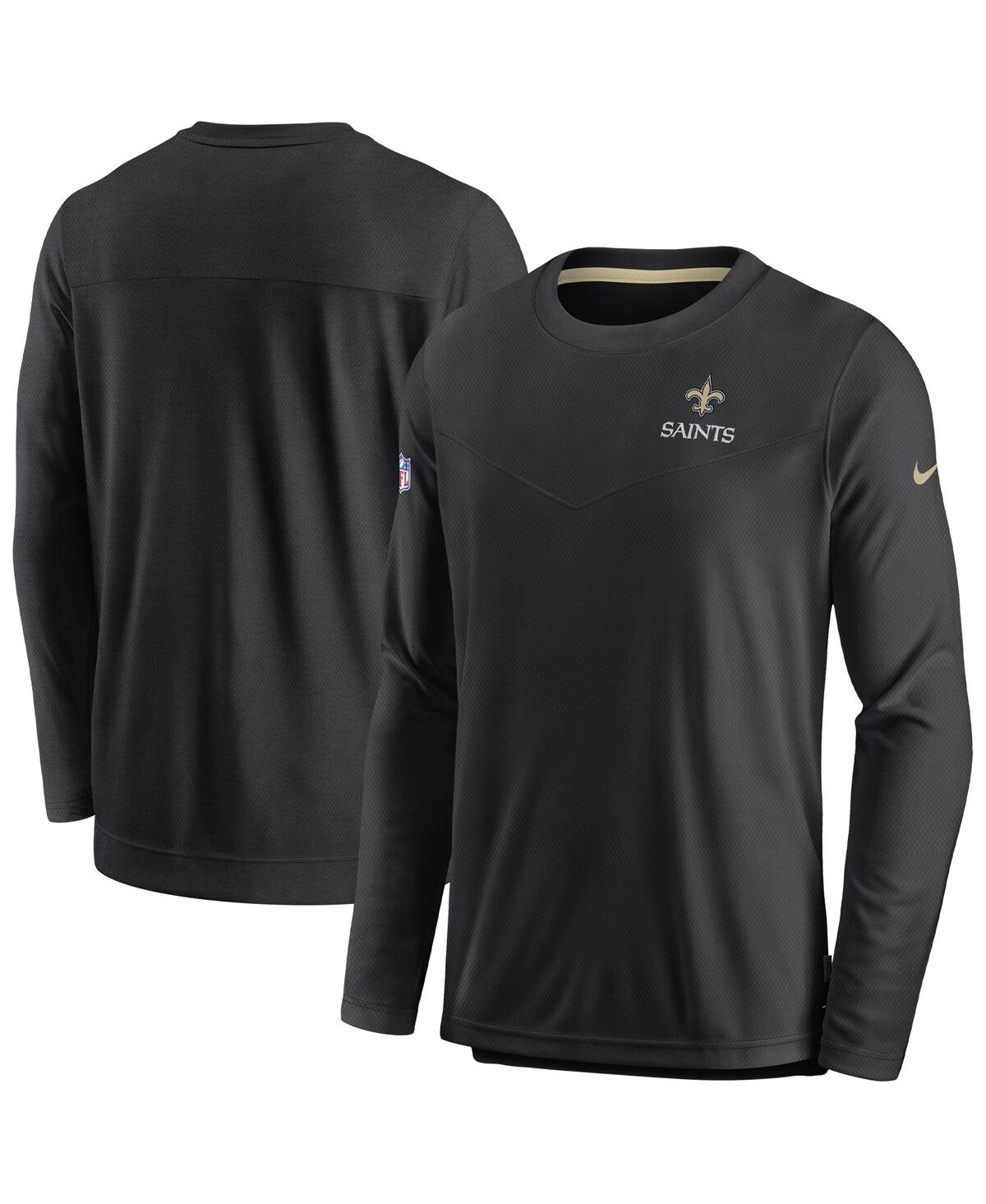 Men's NikeNew Orleans Saints Sideline Lockup Performance Long Sleeve T-shirt - Black