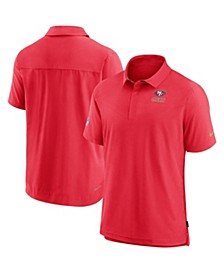 Men's Scarlet San Francisco 49ers Sideline Lockup Performance Polo Shirt