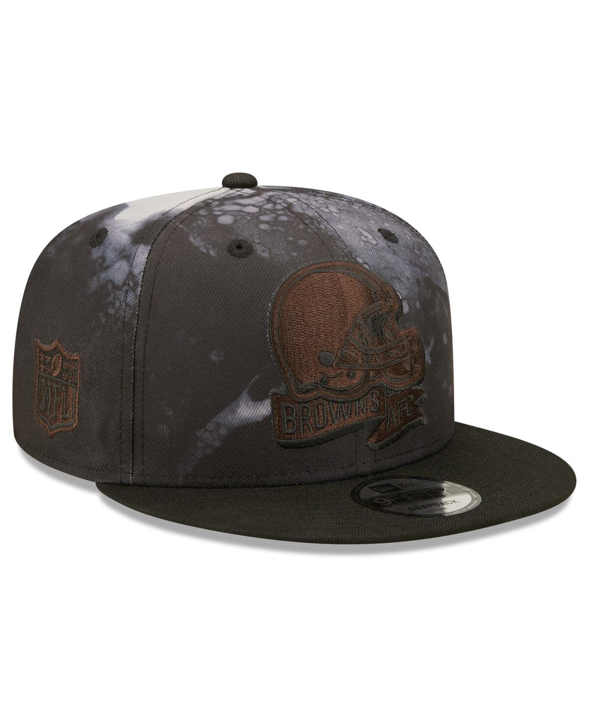 Men's New EraCleveland Browns Ink Dye 2022 Sideline 9FIFTY Snapback Hat - Black