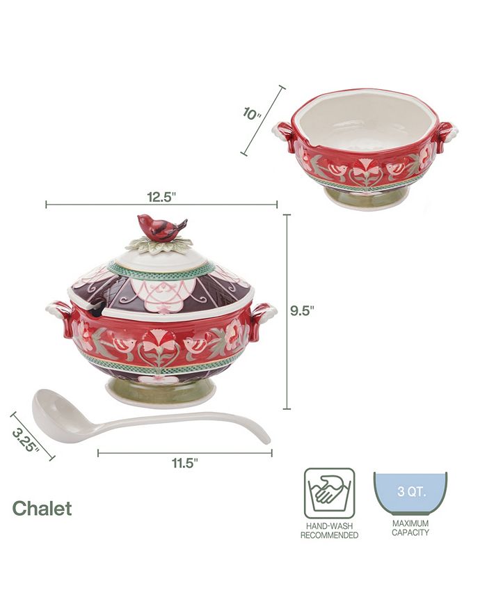 Fitz and Floyd Chalet Soup Tureen with Ladle, Set of 2 Macy's