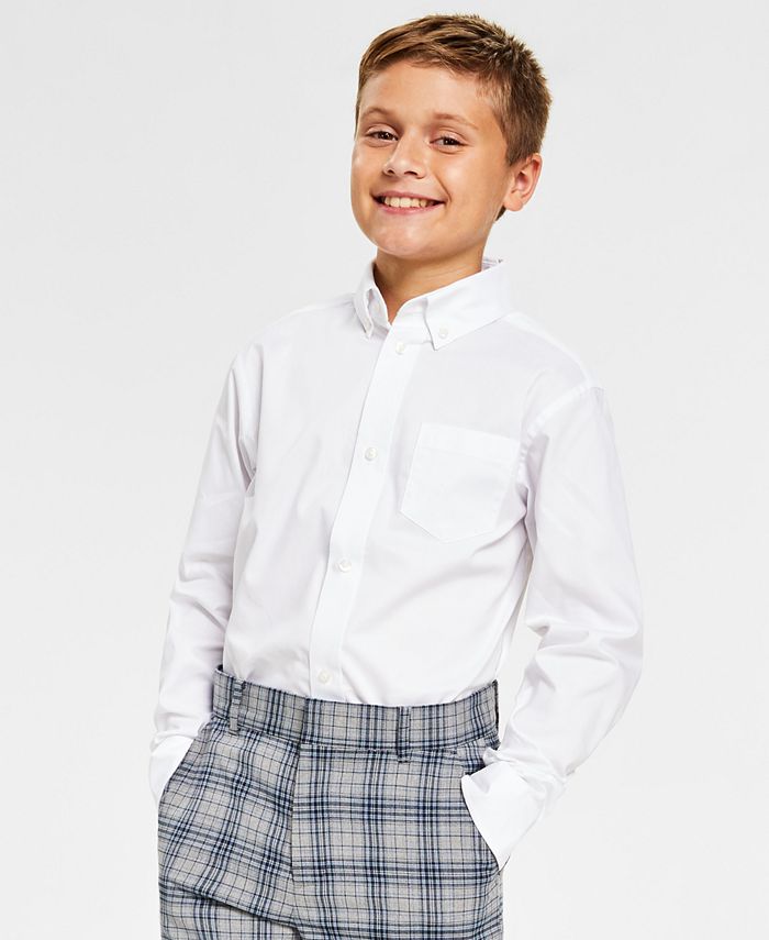 Tommy Hilfiger Short Sleeve Oxford Girls Buttondown Collar Blouse Kids School Uniform Clothes 