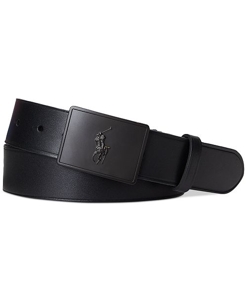 alfani Polo Ralph Lauren Men's Plaque-Buckle Leather Belt Men's Fashion & Accessories