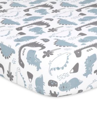 Fitted Crib Sheets for Baby Boy or Baby Girl, 4 Pack Set, Blue Dino