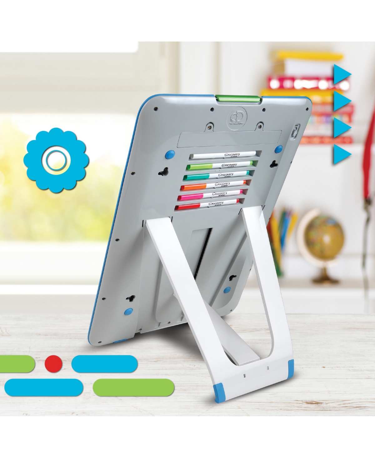 Discovery Neon Glow Drawing Easel W/ 6 Color Marker, Light Modes In White