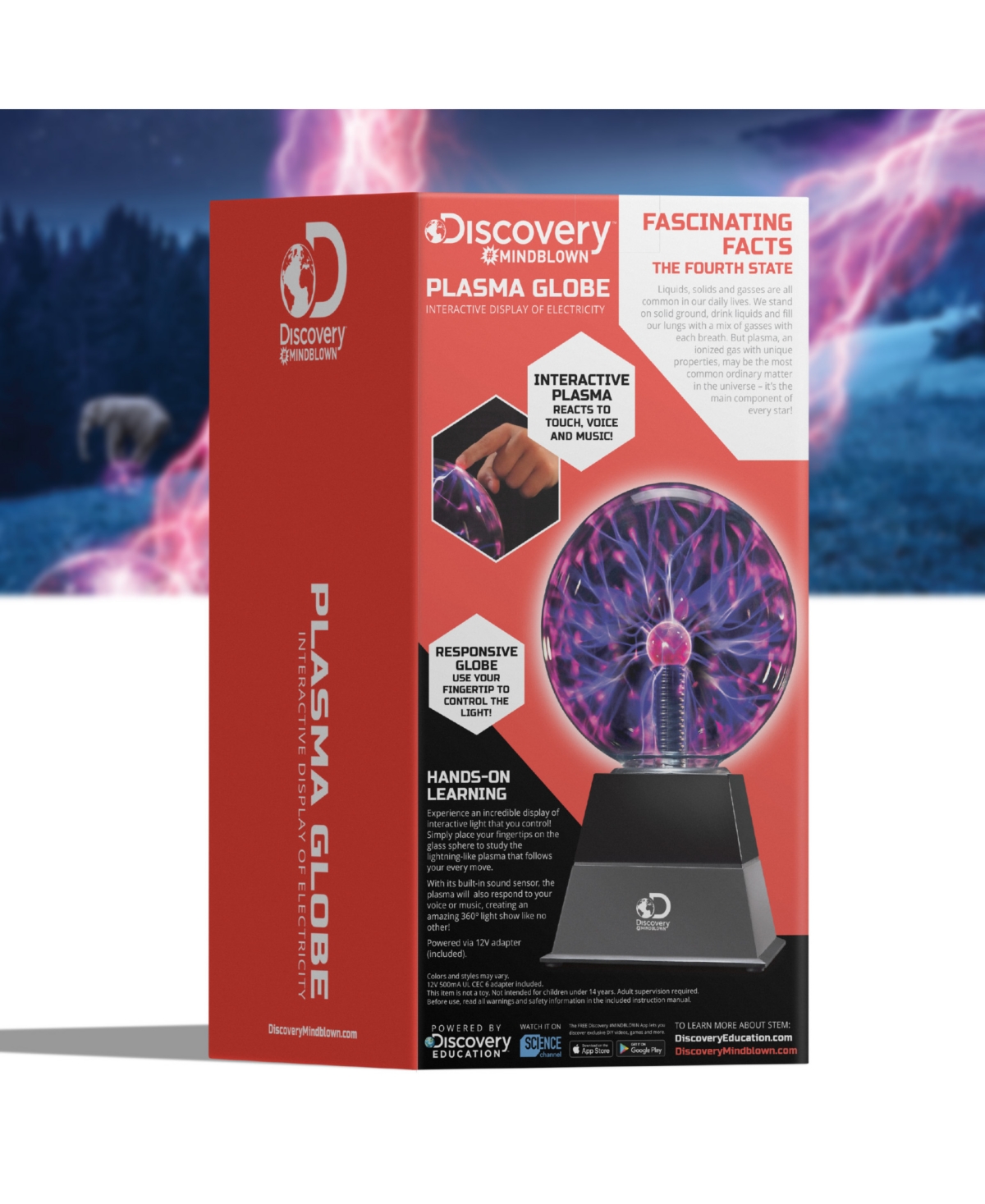 Discovery Mindblown Plasma Globe, Interactive Display Of Electricity In Black