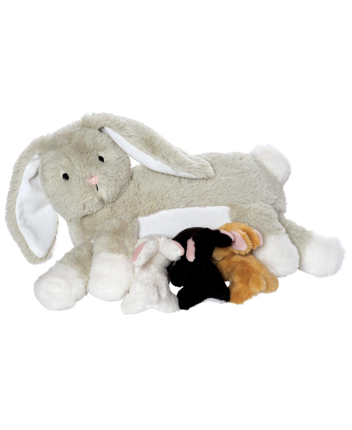 Shop Manhattan Toy Company Nursing Nola Nurturing Rabbit Stuffed Animal With Plush Baby Bunnies In Multicolor