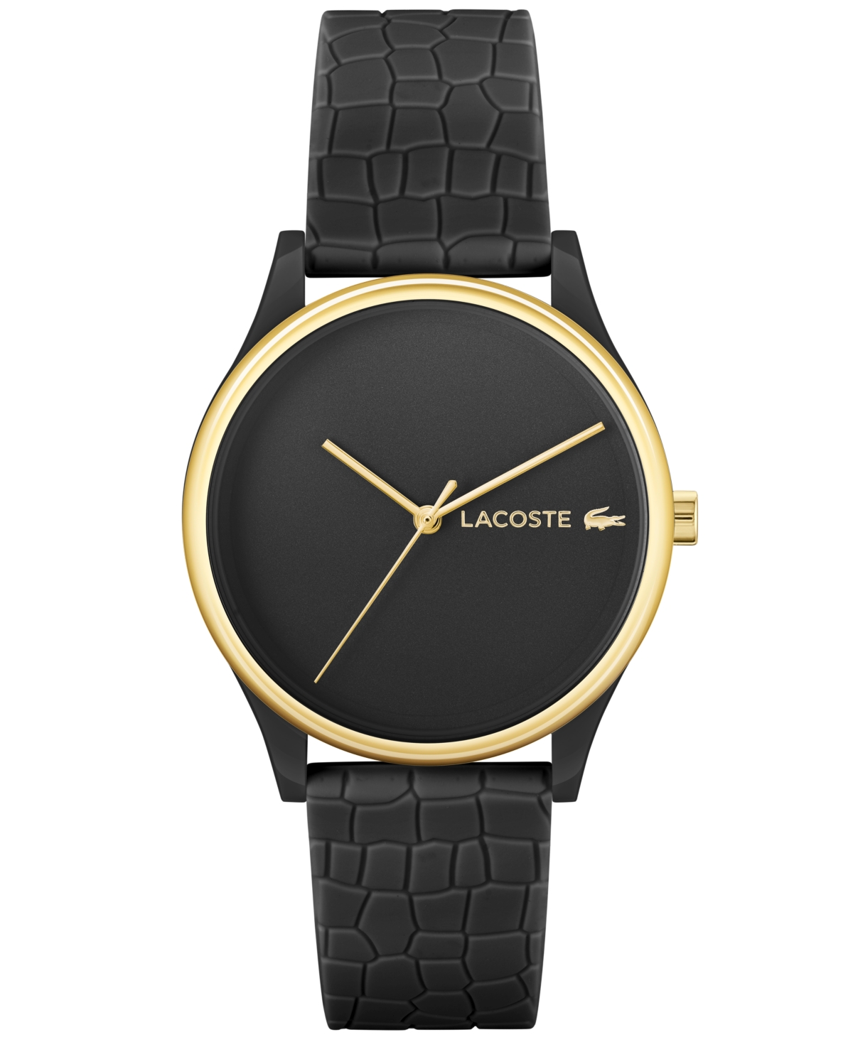 Women's Crocodelle Black Silicone Strap Watch 36mm - Black