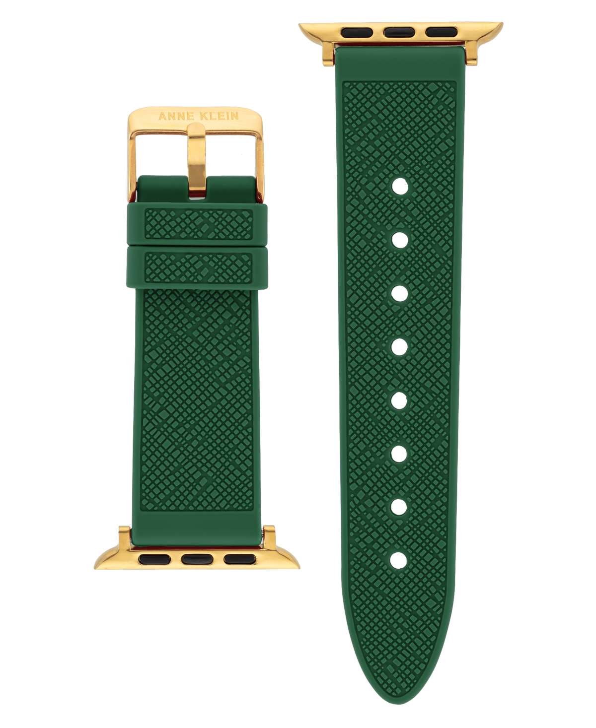 Women's Green Textured Silicone Band Compatible with 38/40/41mm Apple Watch - Green, Gold-Tone