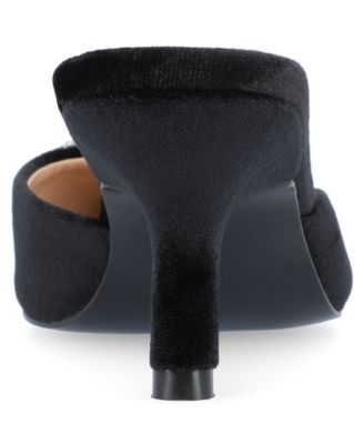 Women's Rishie Ornamented Kitten Heel Velvet Mules