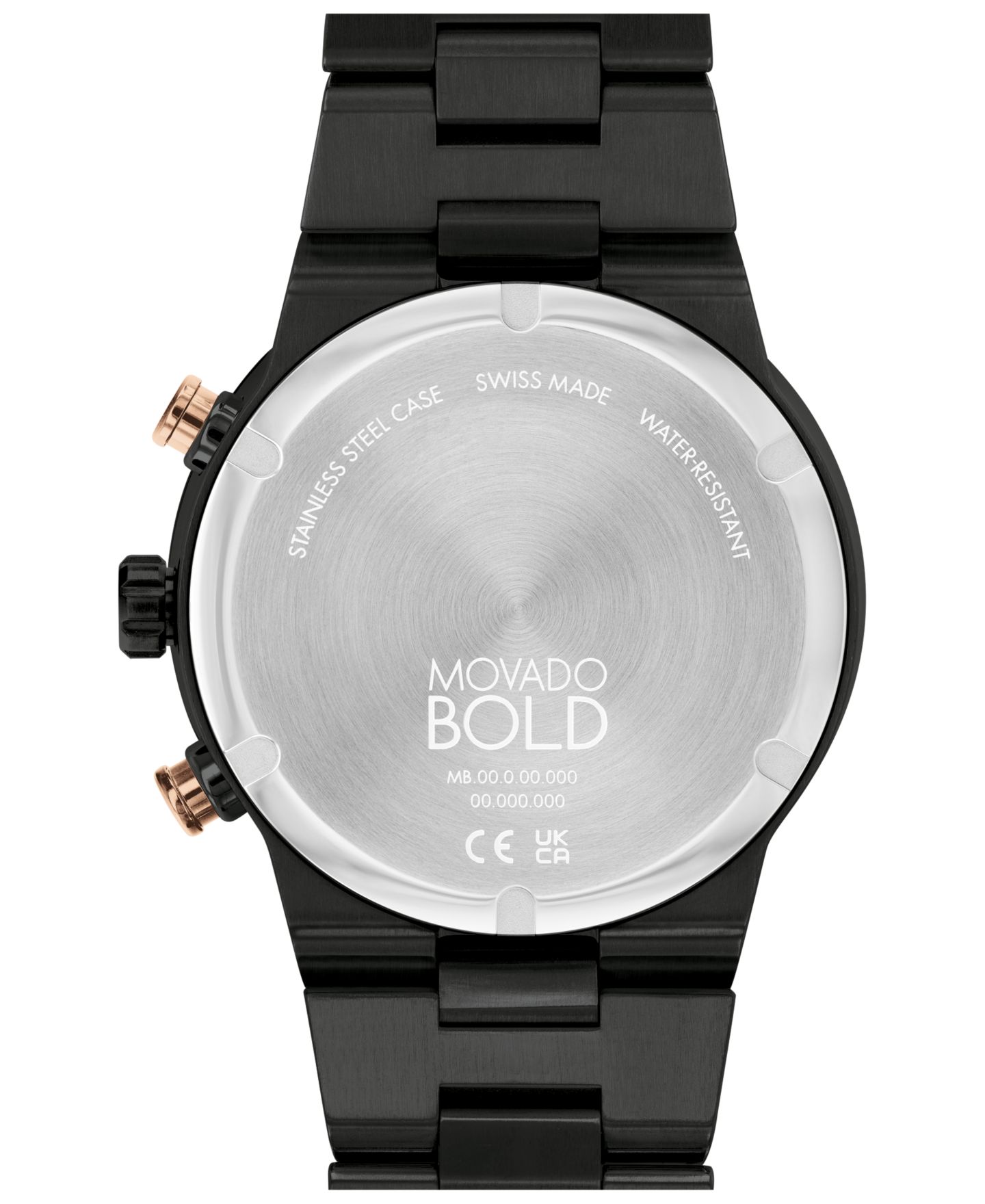 Мужские часы Movado Bold Fusion Swiss Quartz Chronograph Ionic Plated Black Steel Bracelet Watch 44mm — фото 3