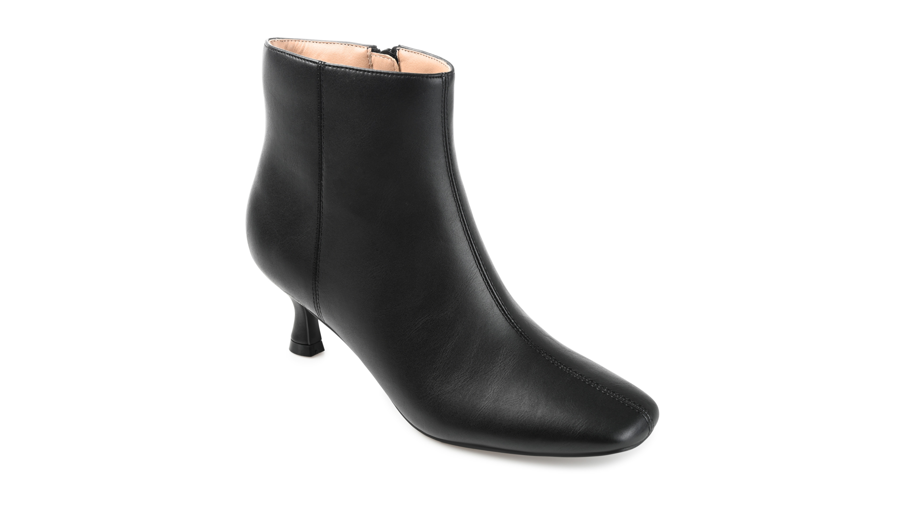 Journee Collection Women's Kelssa Square Toe Kitten Heel Dress Booties