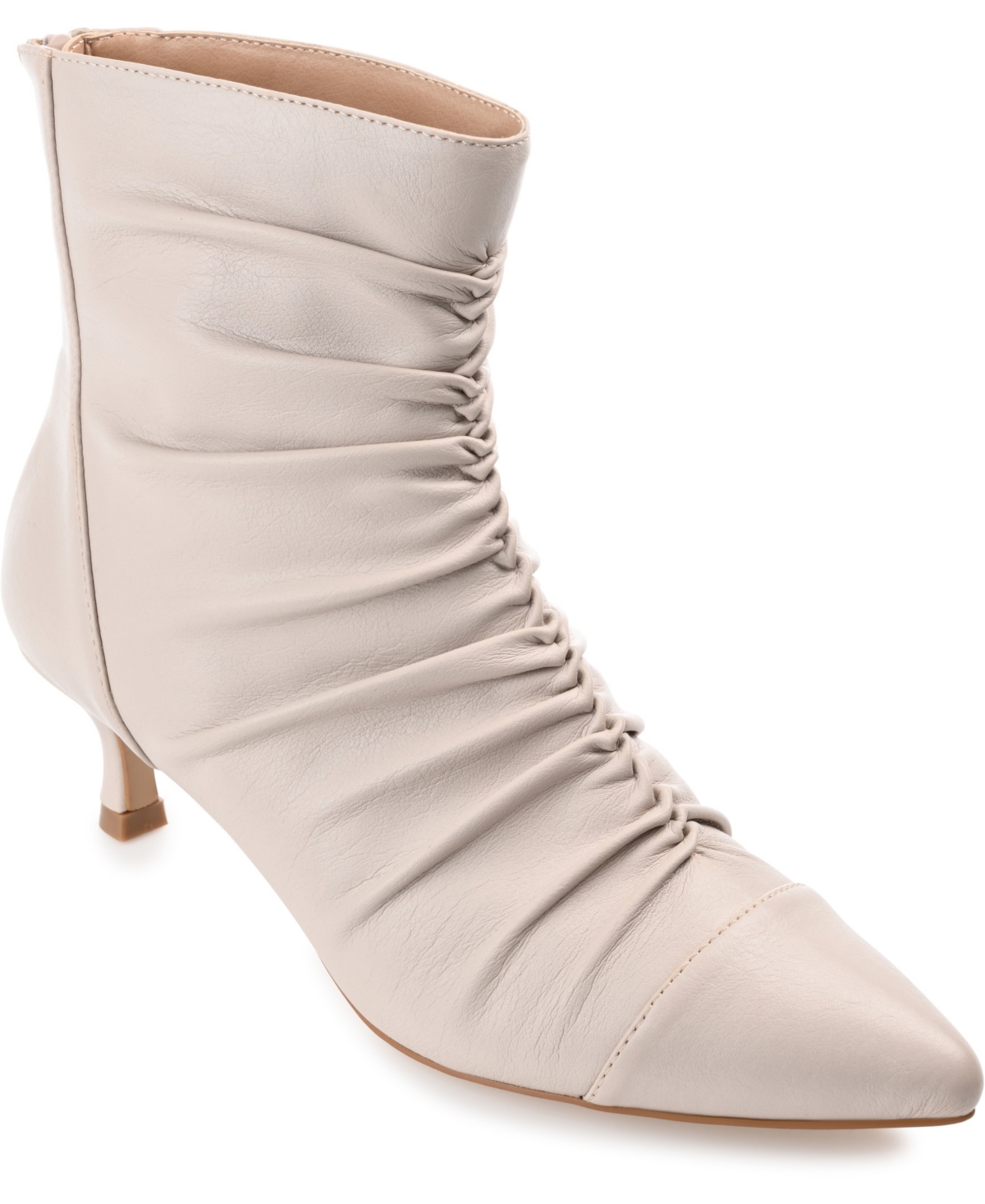 Journee Collection Women's Chevi Pointed Booties In Beige