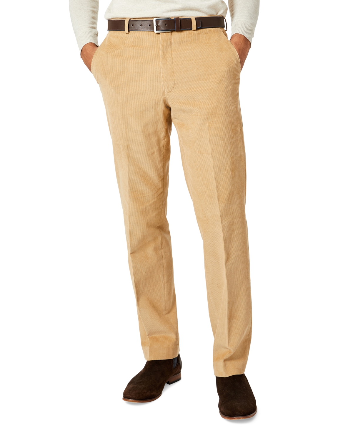 Michael Kors Men's Modern-fit Corduroy Pants In Camel