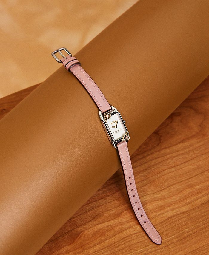 COACH Women's Cadie Blush Leather Strap Watch 17.5mmX28.5mm Macy's