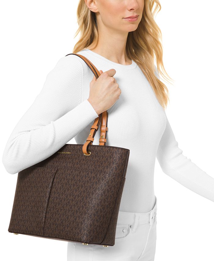 Michael Kors Signature Bedford Top Zip Pocket Tote & Reviews - Handbags &  Accessories - Macy's