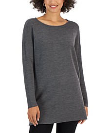 Women's Boat-Neck Long-Sleeve Tunic Sweater