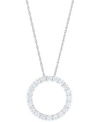 Grown With Love - Lab Grown Diamond Circle Pendant Necklace (2 ct. t.w.) in 14k White Gold, 16" + 2" extender
