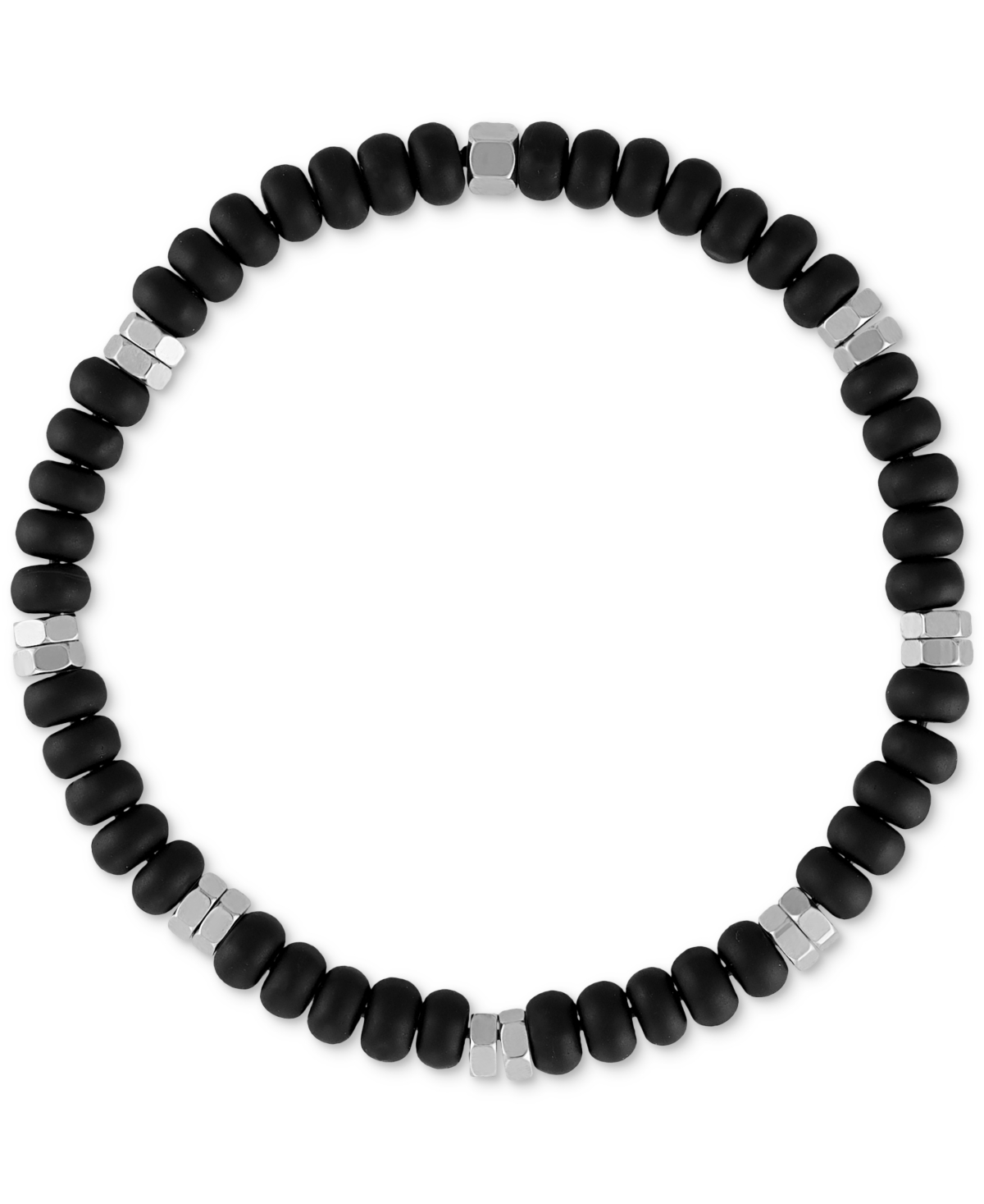 Onyx Bead Stretch Bracelet in Sterling Silver (Also in Sodalite), Created for Macy's - Onyx