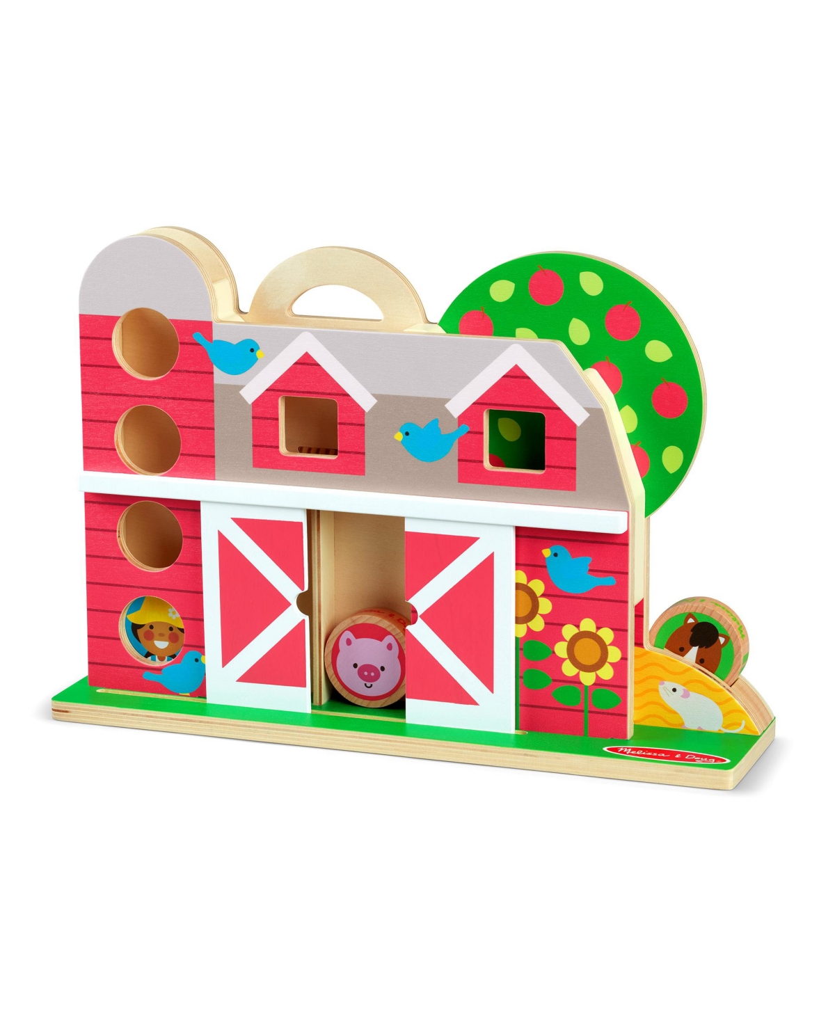 Melissa & Doug Go Tots Wooden Barnyard Tumble With 4 Disks Piece Set In Multi
