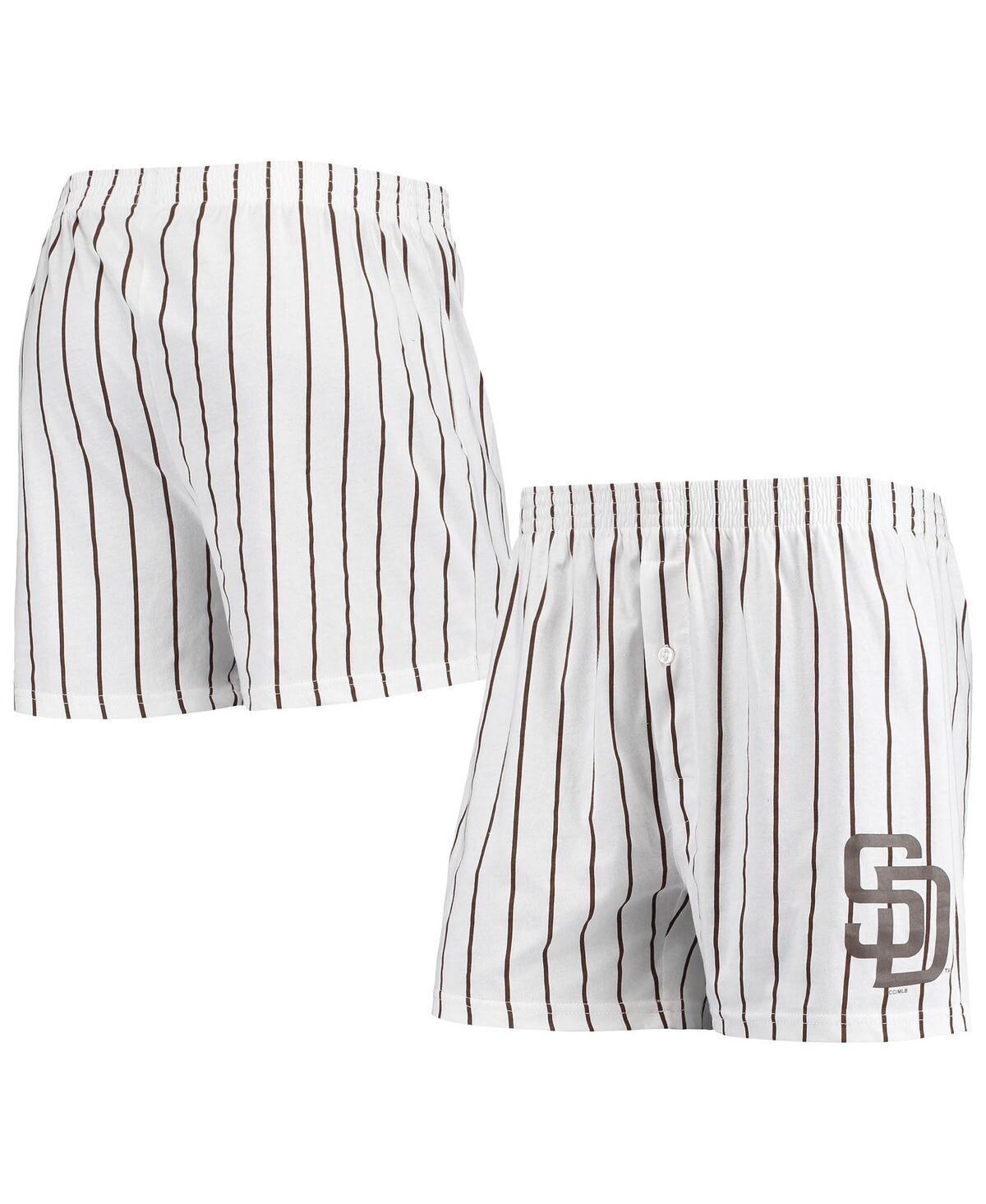 Concepts Sport White San Diego Padres Vigor Pinstripe Boxer Shorts In White